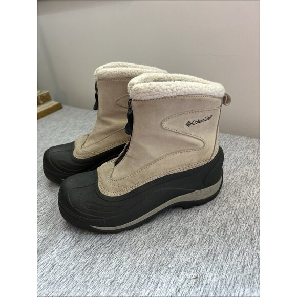 Columbia Boots Cascadian Snowchill Women's Beige Sz 6 Thermolite Water Resistant - Picture 1 of 7